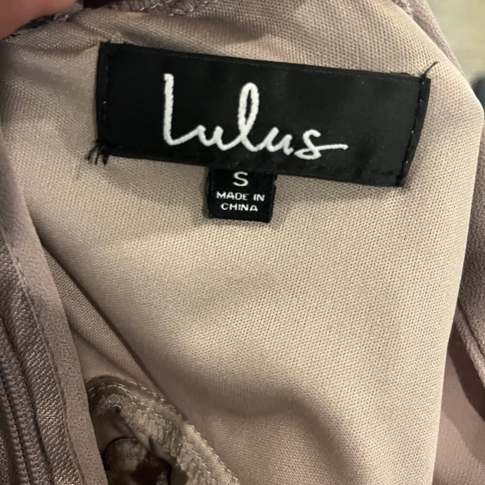 Lulu's Air of Romance Taupe Modified Halter Maxi Dress Bridesmaid Sm - Picture 4 of 12